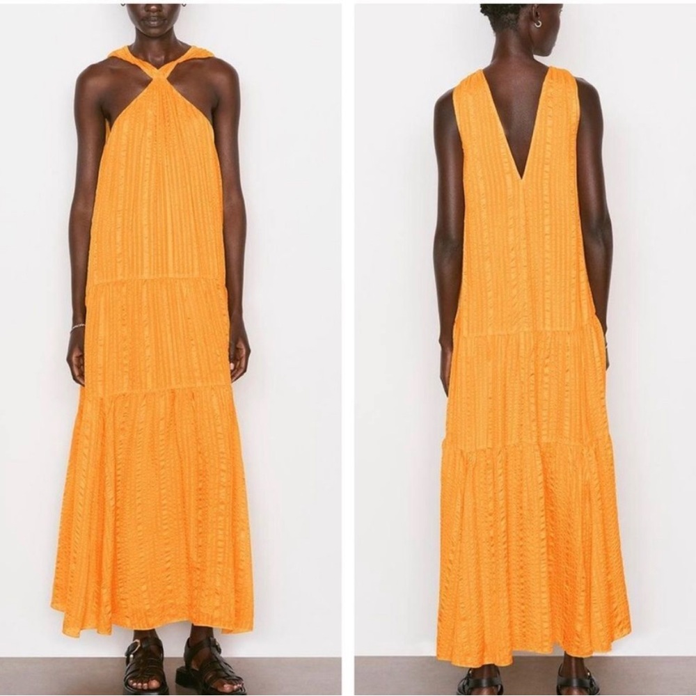 FRAME denim XS orange and gold dress